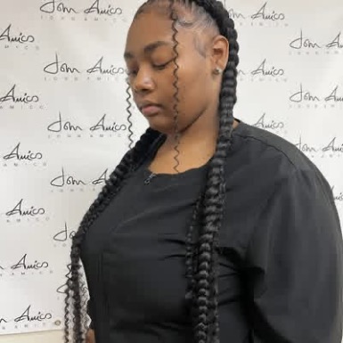 Long braids styled by Shawna